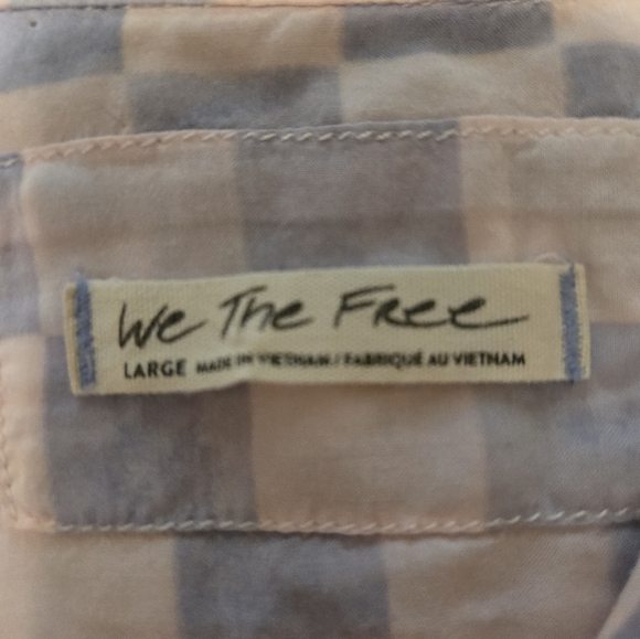 We The Free Pink And Purple Checker Oversized Shirt Size Large - Picture 2 of 12